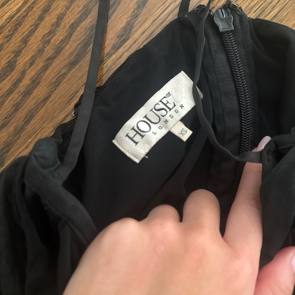 House of CB Black Ruched Strap Mini Dress - Picture 3 of 3